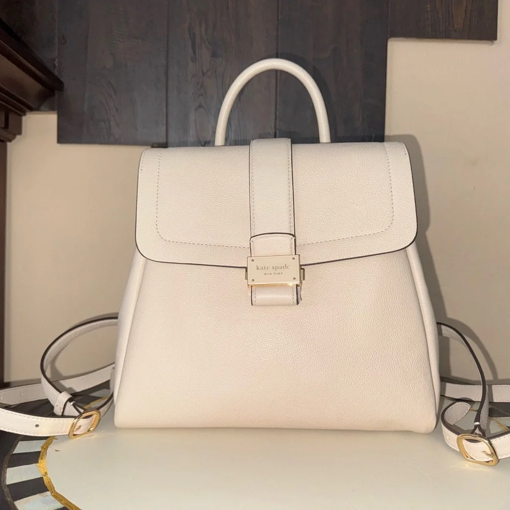 kate spade Pebble Leather Cream-Opal Backpack